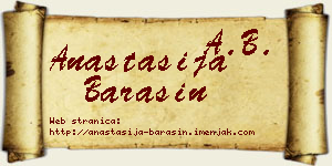 Anastasija Barašin vizit kartica